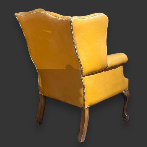 Pair of 20th Century Light Brown Leather Wingback Armchairs image-3