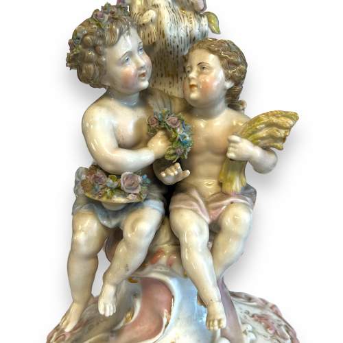 19th Century Porcelain Cherub Candleholder image-3