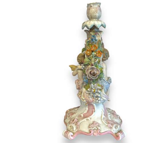 19th Century Porcelain Cherub Candleholder image-4