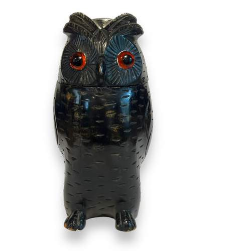 Black Forest 19th Century Carved Owl Tobacco Jar image-2