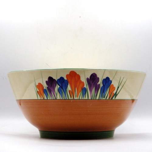 Clarice Cliff 1930s Art Deco Bizarre Autumn Crocus Fruit Bowl image-1