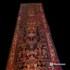 Stunning Extra Long Hand Knotted Persian Runner Nahavand