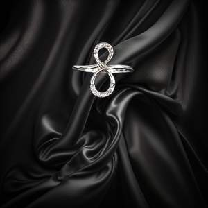 Gold Diamond Infinity Figure of 8 Ring