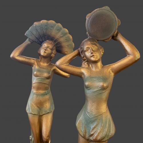 Art Deco Pair of Cold Painted Spelter Figures image-2