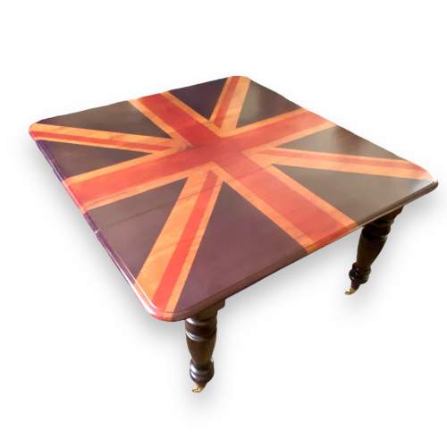 Victorian Mahogany Dining Table with Union Jack Top image-1