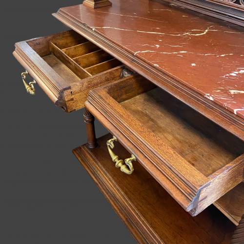 Victorian Walnut Buffet with Marble Top image-3