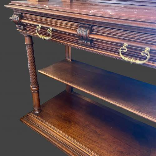 Victorian Walnut Buffet with Marble Top image-4