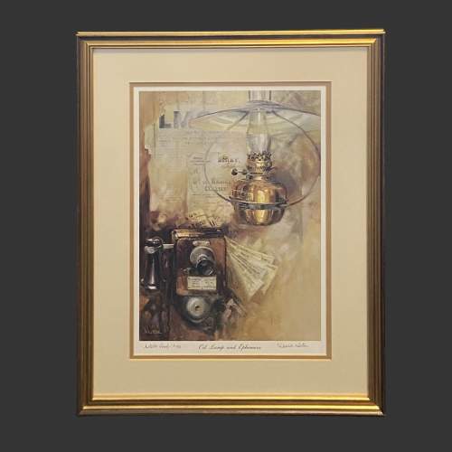 David Weston Print of Oil Lamp and Ephemera image-1