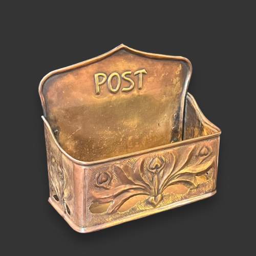 Art Nouveau Copper Post Box image-1