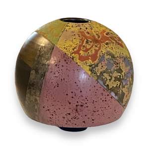 Tony Laverick Globular Multicoloured Studio Pottery Vase