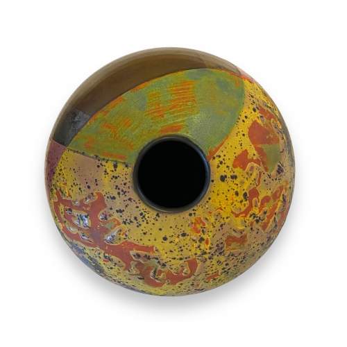 Tony Laverick Globular Multicoloured Studio Pottery Vase image-3