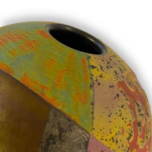 Tony Laverick Globular Multicoloured Studio Pottery Vase image-4