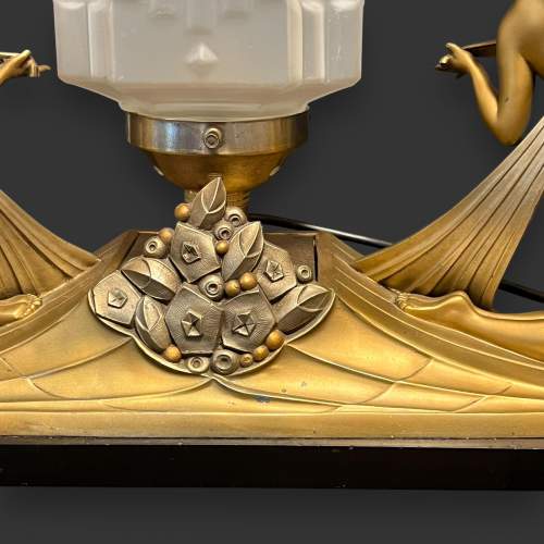 Art Deco Limousin Double Figural Lamp image-4