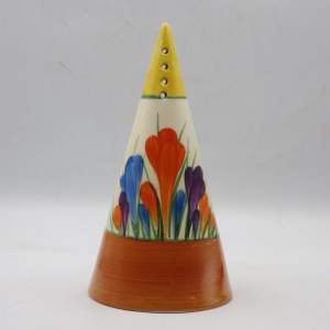 Clarice Cliff 1930s Art Deco Autumn Crocus Conical Sugar Shaker