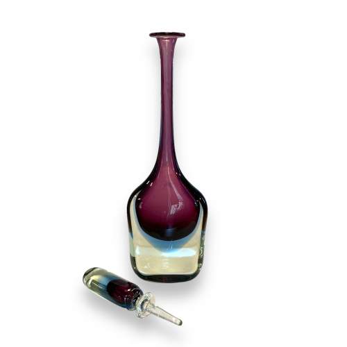 Murano Glass Sommerso Bottle attributed to Flávio Poli image-2