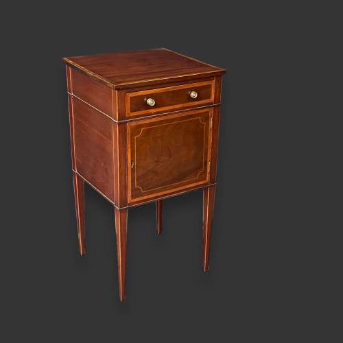 Edwardian Mahogany Bedside Cabinet image-1