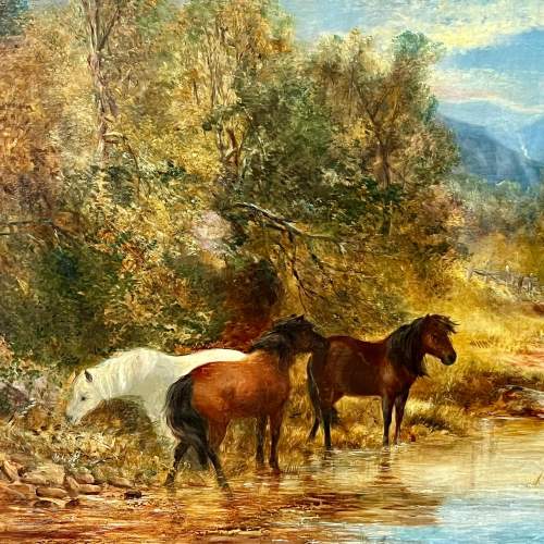 Signed 19th Century Oil on Canvas of Country Scene image-2