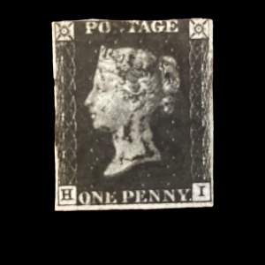 1840 1d Penny Black Queen Victoria Stamp, with Black Maltese Cross