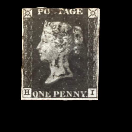 1840 1d Penny Black Queen Victoria Stamp, with Black Maltese Cross image-2