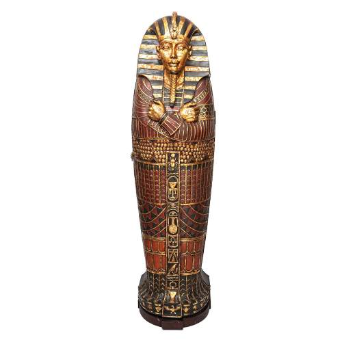 A Large Full Size Egyptian Male Sarcophagus Cabinet image-1