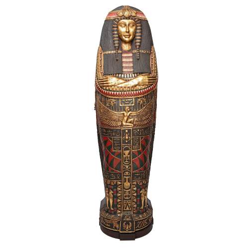 A Large Full Size Egyptian Female Sarcophagus Cabinet image-1