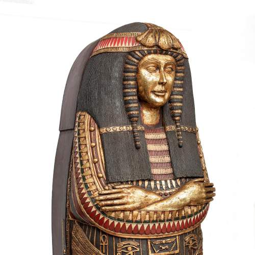 A Large Full Size Egyptian Female Sarcophagus Cabinet image-3