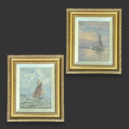 Pair of Signed Maritime Oil Paintings image-1