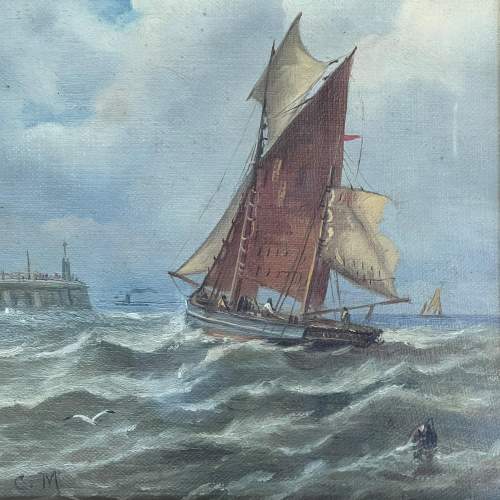 Pair of Signed Maritime Oil Paintings image-3