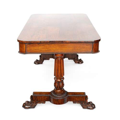 An Antique Regency Period Rosewood Library Table image-4