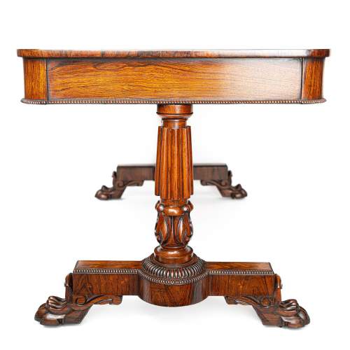 An Antique Regency Period Rosewood Library Table image-5