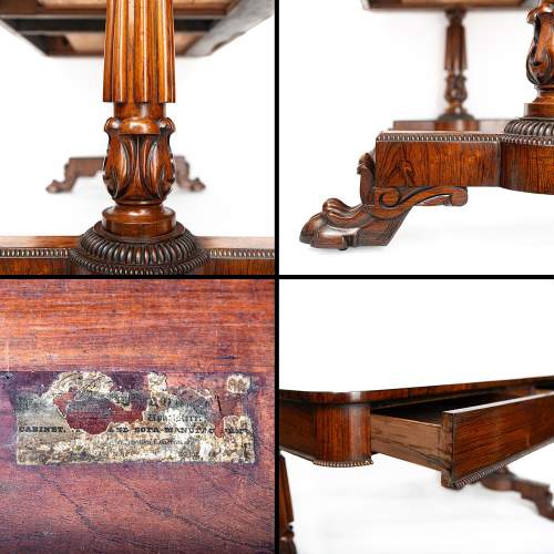 An Antique Regency Period Rosewood Library Table image-6