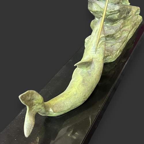 Signed French Shark Hunter Sculpture image-4