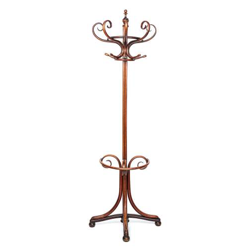 Rare Vintage Half Round Bentwood Coat and Hat Stand image-1