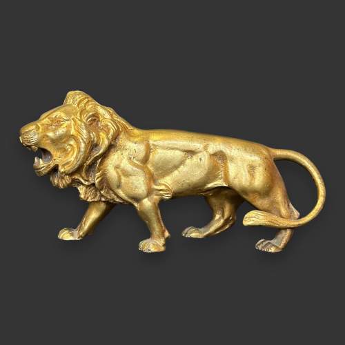 French 19th Century Gilded Bronze Lion image-2