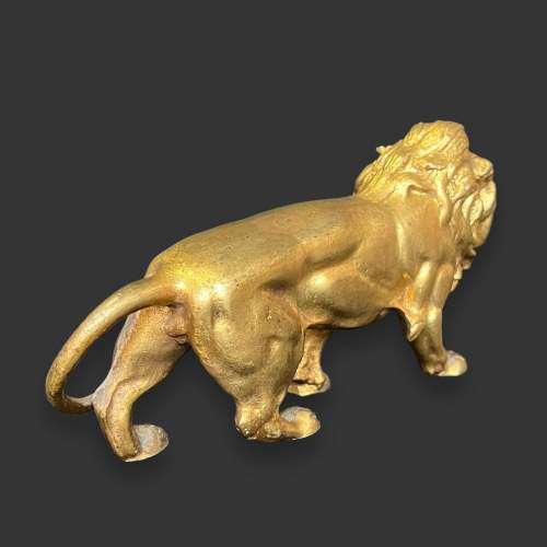 French 19th Century Gilded Bronze Lion image-4