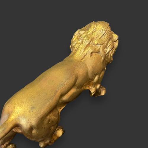 French 19th Century Gilded Bronze Lion image-5