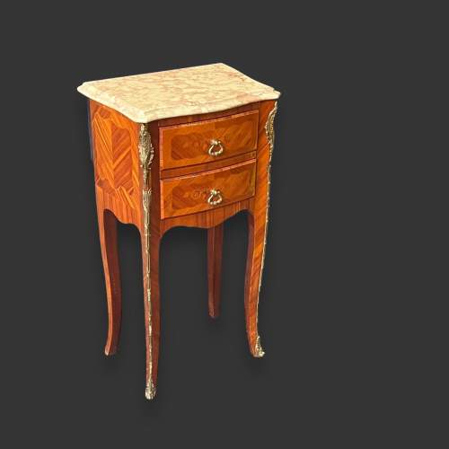 Pair of French Marble Topped Bedside Cabinets image-2