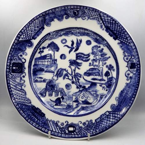 Philippa Perry Blue & White Willow Plate - Grayson Perry Art Club image-1