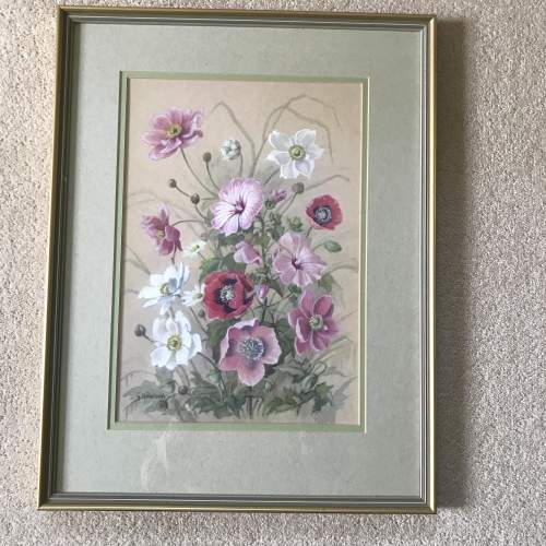 Floral Watercolour by 20th Century Lincolnshire artist G.M.Brough image-1