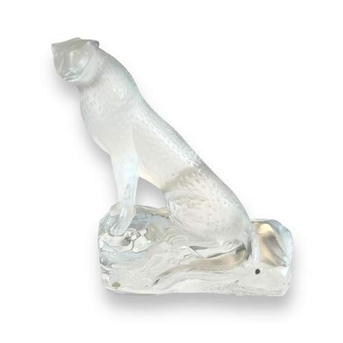 Lalique Glass Tancrede Cheetah Sculpture image-1