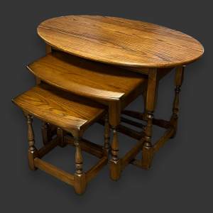 Old Charm Oak Nest of Tables