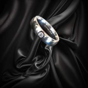 Heavy Platinum Diamond Ring