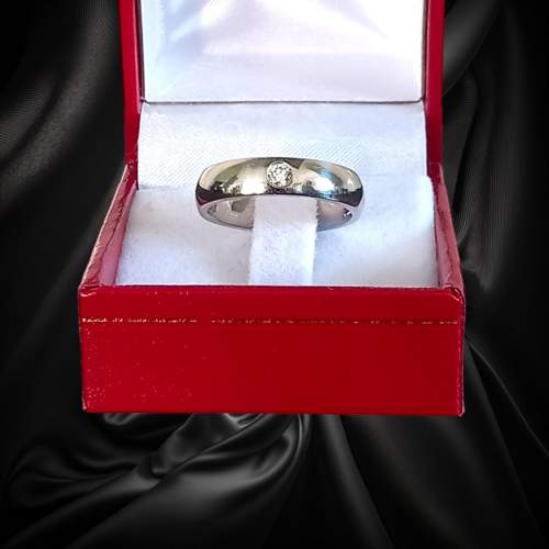 Heavy Platinum Diamond Ring image-2