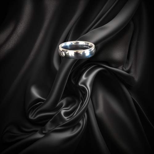 Heavy Platinum Diamond Ring image-4