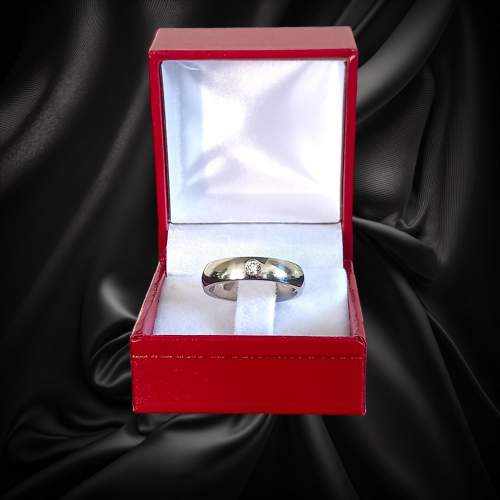 Heavy Platinum Diamond Ring image-6