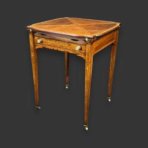 Edwardian Inlaid Envelope Card Table