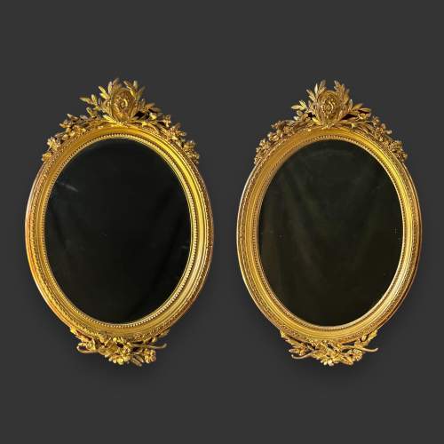 Pair of Georgian Oval Wall Mirrors image-1