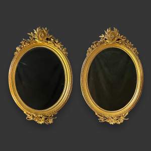 Pair of Georgian Oval Wall Mirrors