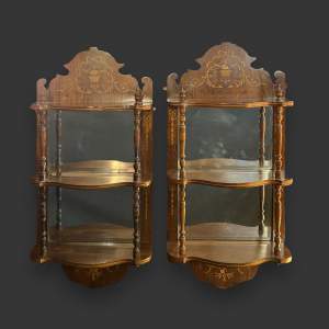 Pair of Edwardian Rosewood Mirror Back Shelves