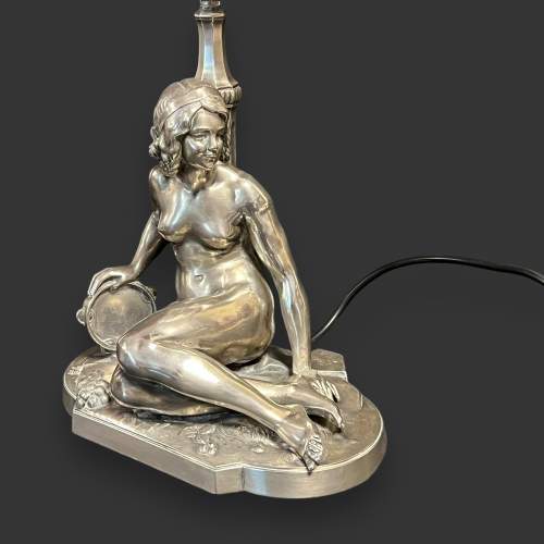 Art Deco Silver Plated Figural Lamp image-3